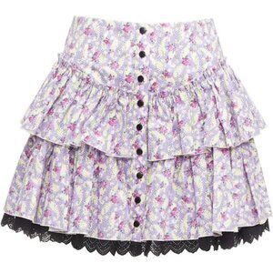 NWT MARC JACOBS Mini Prairie Skirt purple floral, Size 0 / XS, $750 Retail